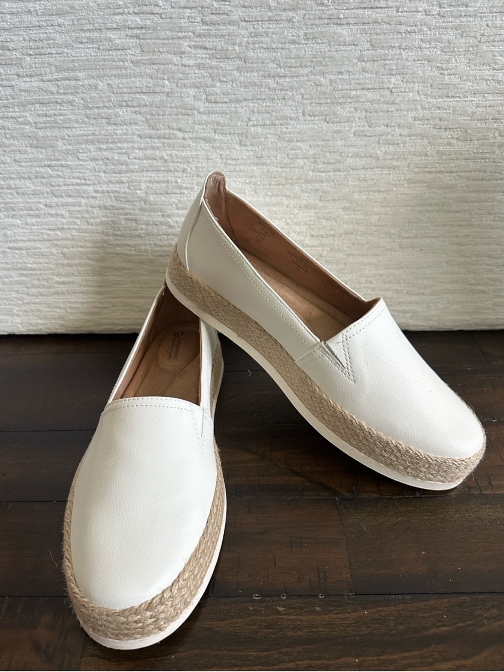 Giani Bernini ‘Archer’ White Espadrille Slip-On Platform Loafers Size 10.5